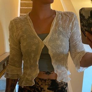 Floral button up crop top